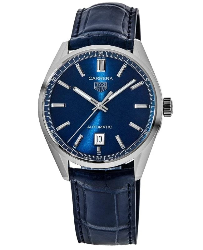 TAG Heuer Tag Heuer Carrera Calibre 5 39mm Automatic Blue Dial Leather Strap Men's Watch WBN2112.FC6504 1