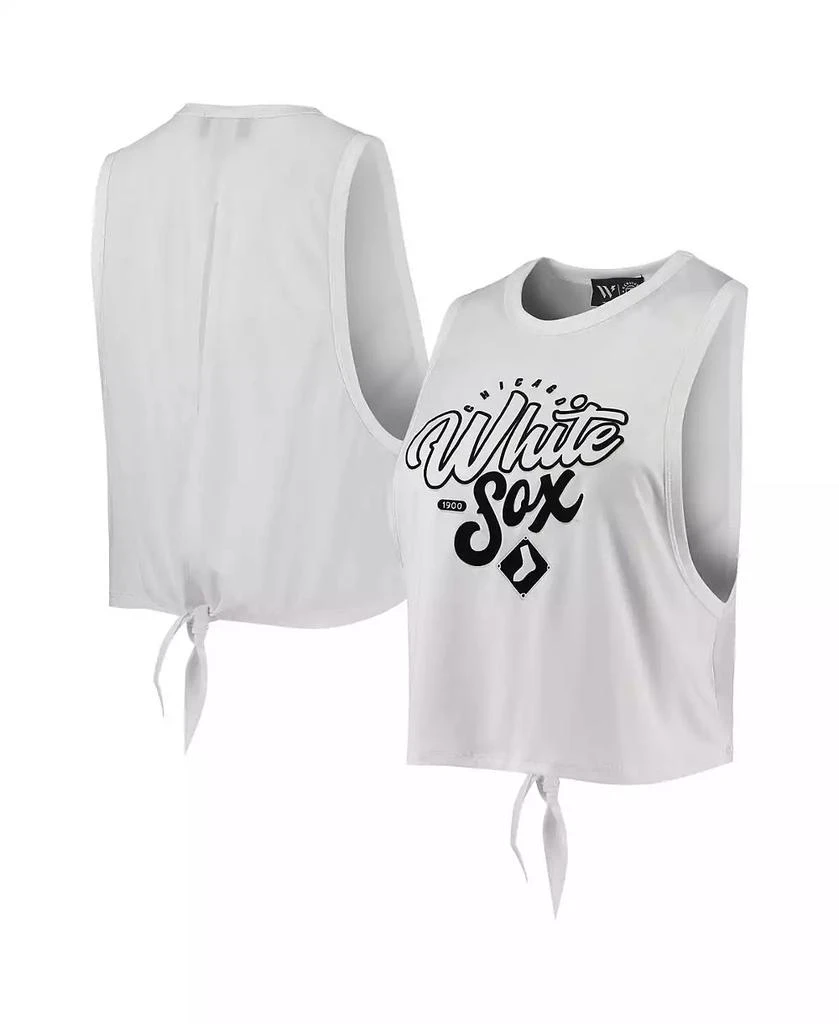 The Wild Collective Women's White Chicago White Sox Open Back Twist-Tie Tank Top 1