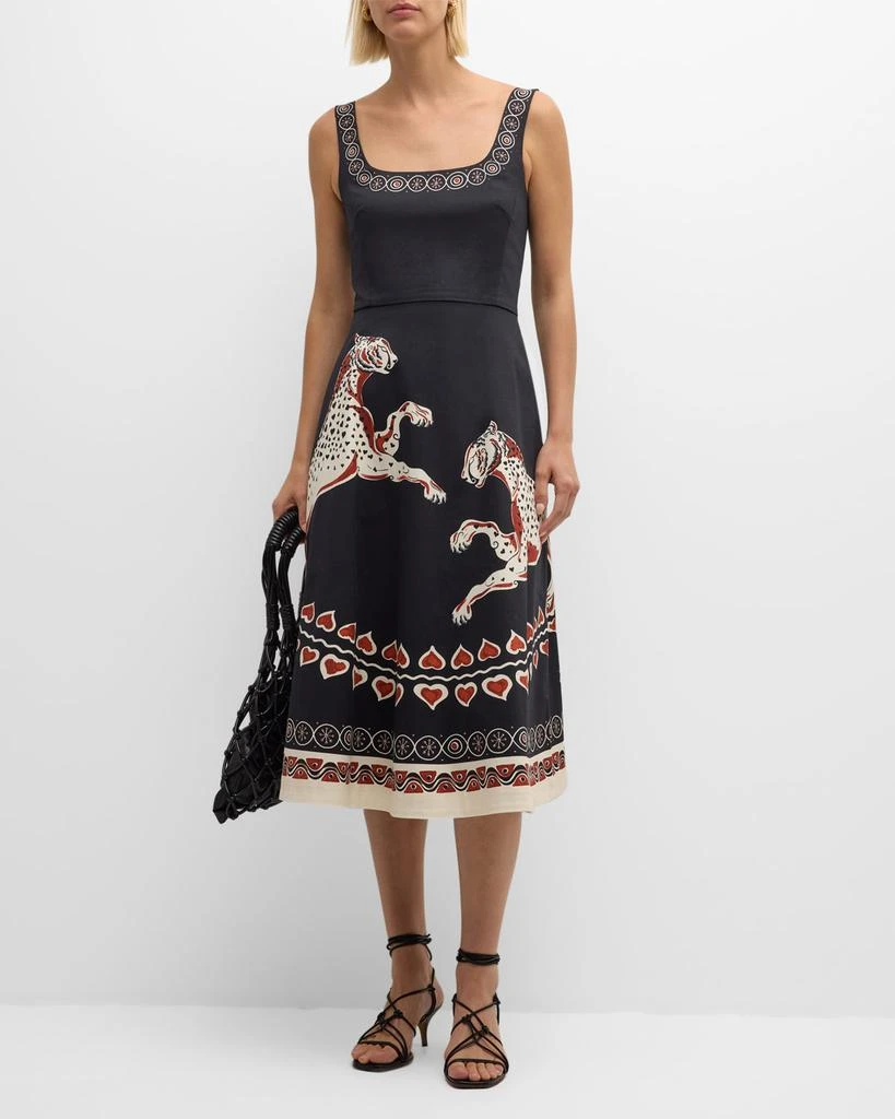 LA DOUBLE J Sophia Leopard-Print Sleeveless Midi Dress 2
