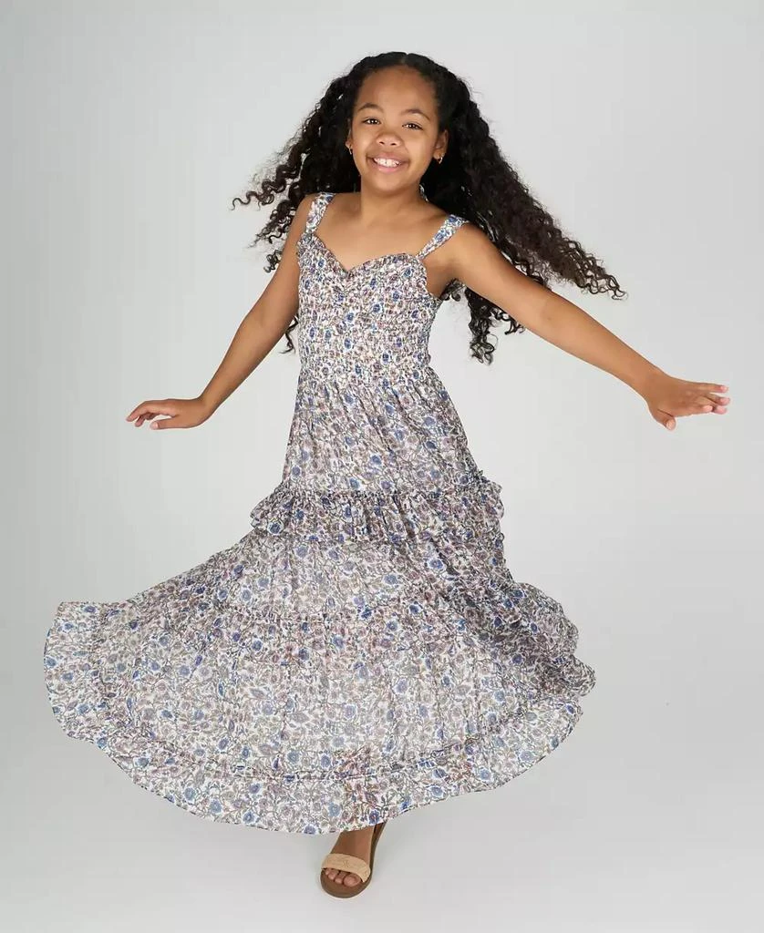 Rare Editions Big Girls 2-Piece Floral Maxi With Denim Vest and Dress Set 5