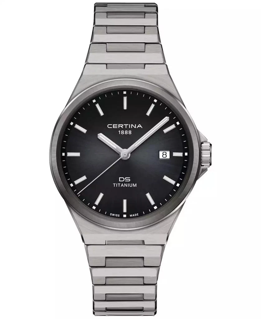 Certina Men's Swiss DS-7 Silver-Tone Titanium Bracelet Watch 39mm