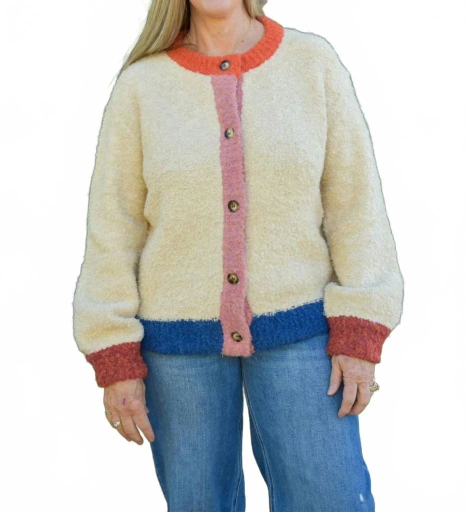 FRNCH Women
s Cyclamen Cardigan In Creme