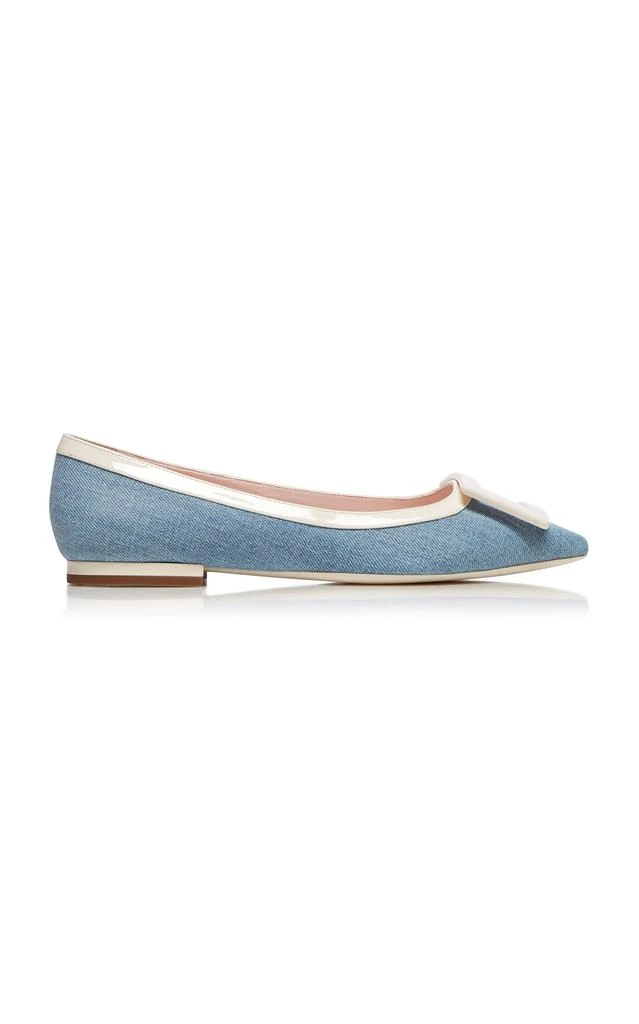 Roger Vivier Roger Vivier Gommettine Denim Flats - Moda Operandi