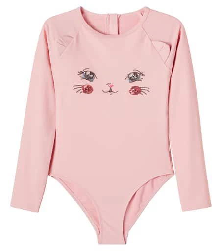 Konges Sløjd Kitty sequined rashguard swimsuit