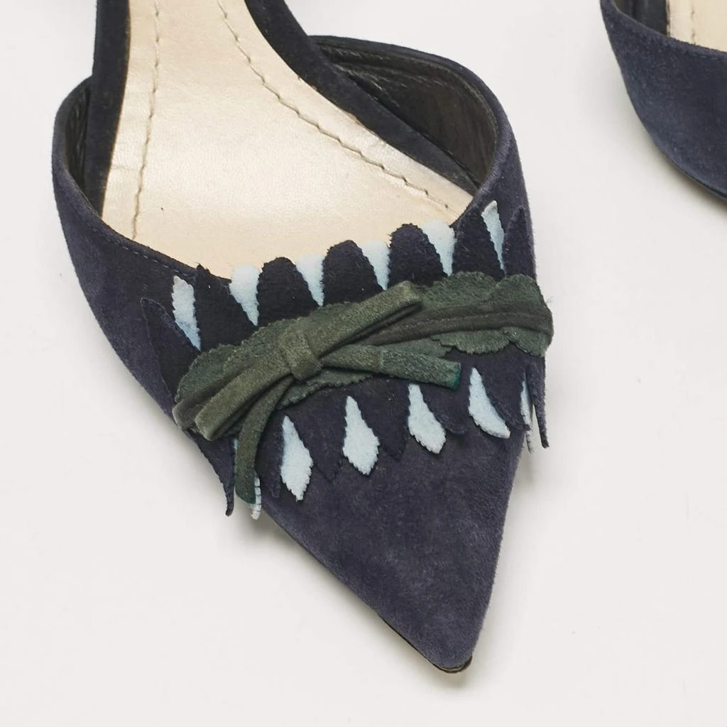 Dior Dior Navy Blue Suede D'orsay Pumps Size 38 7