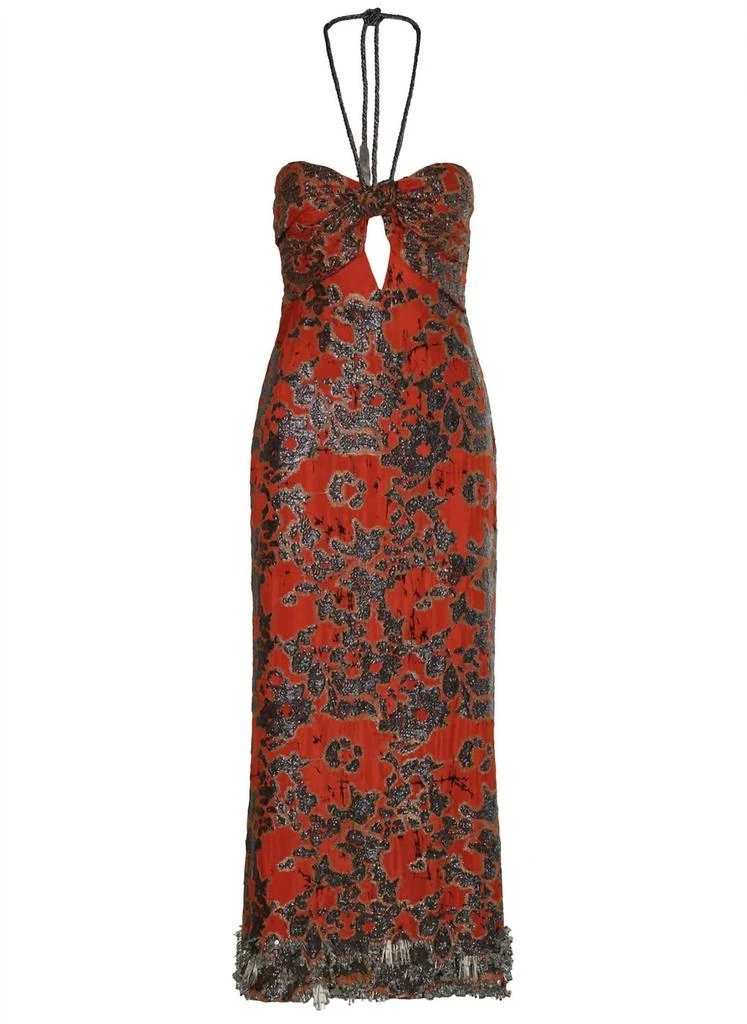 JOHANNA ORTIZ Women's Full Moon Hues Ankle Dress In Orange 1