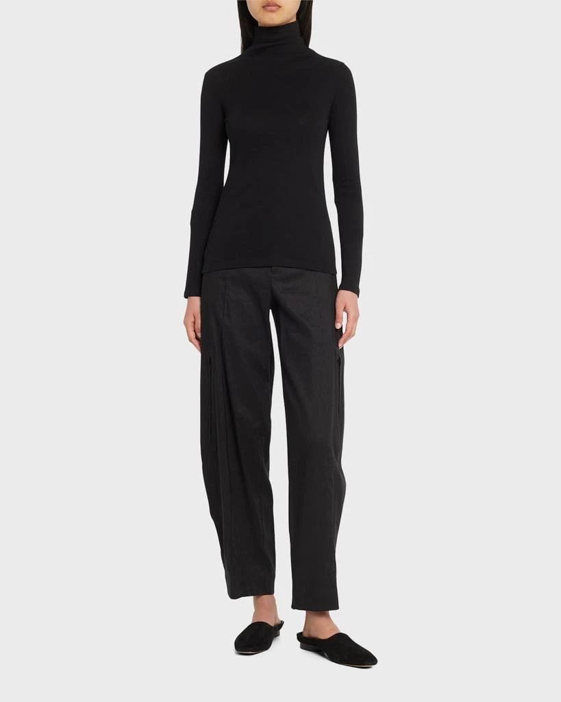 Vince Essential Long-Sleeve Cotton Turtleneck Top 2