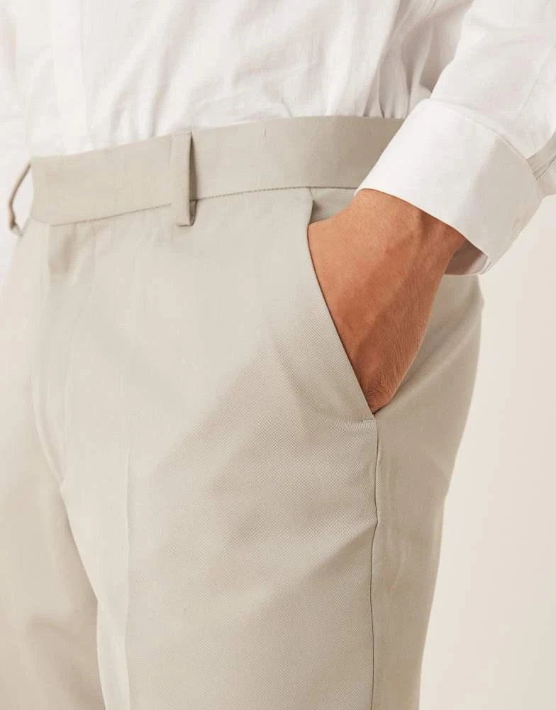 ASOS ASOS DESIGN smart straight leg cropped trousers in light grey 5