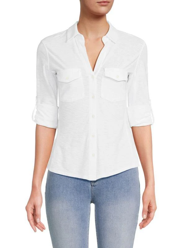 James Perse Roll Tab Button Up Shirt 1
