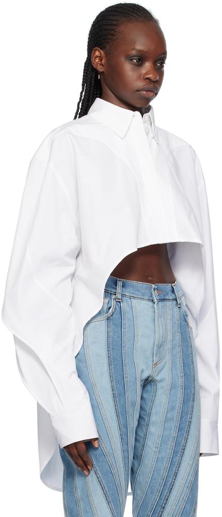 Mugler White Asymmetric Shirt