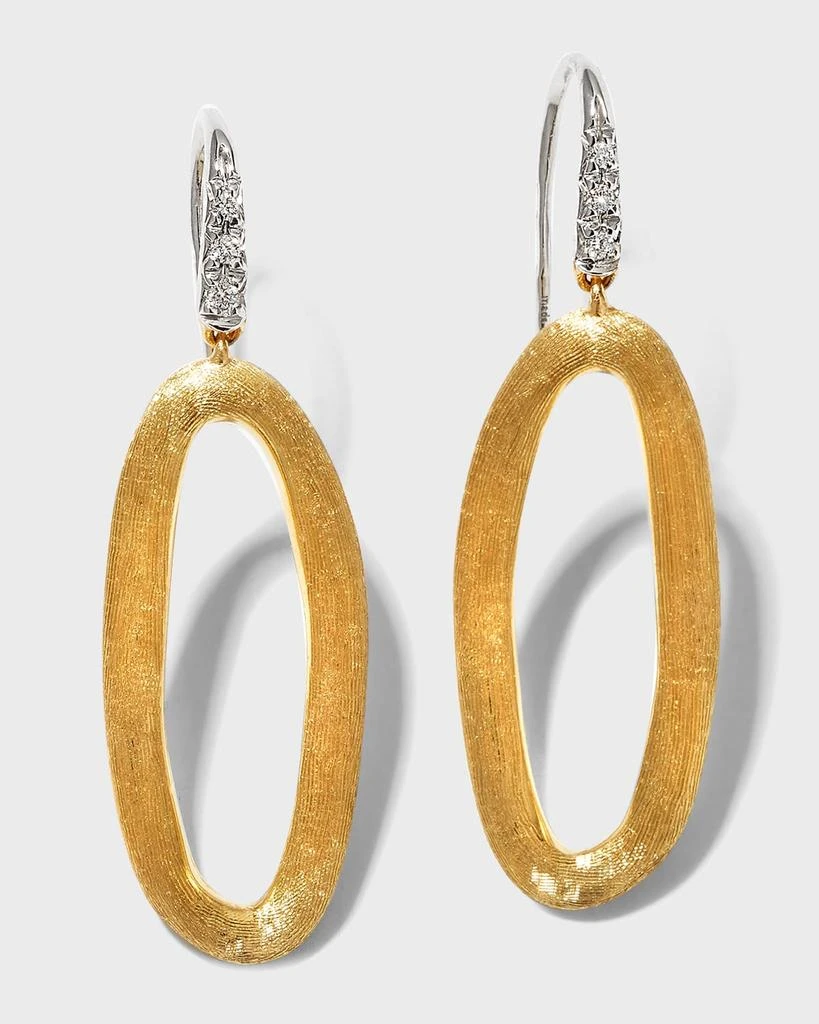 Marco Bicego Jaipur Link 18K Yellow & White Gold Oval Link Diamond Hook Earrings 1