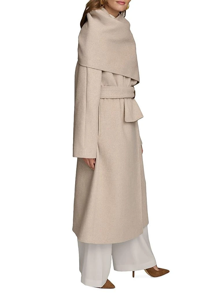 Donna Karan Wool-Blend Belted Scarf Coat 3