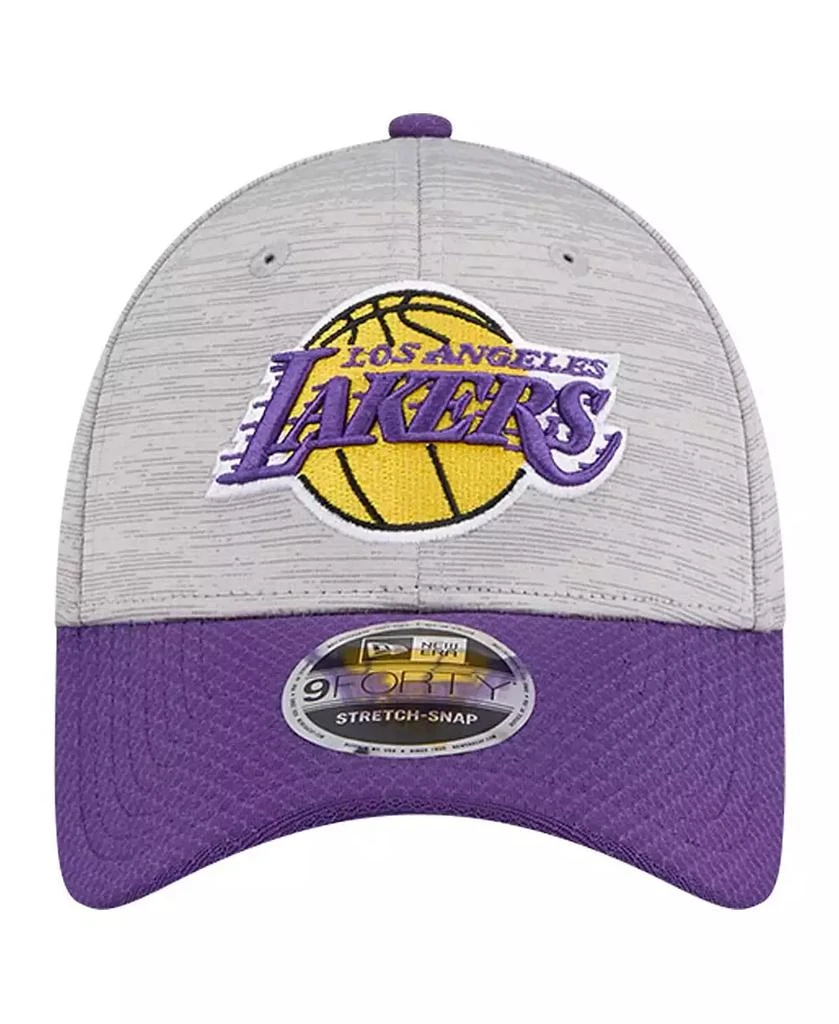 New Era Men's Heather Gray/Purple Los Angeles Lakers Active Digi-Tech Two-Tone 9FORTY Adjustable Hat 2