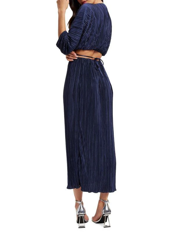 Good American Always Fits Plissé-Pleated Midi-Dress 3