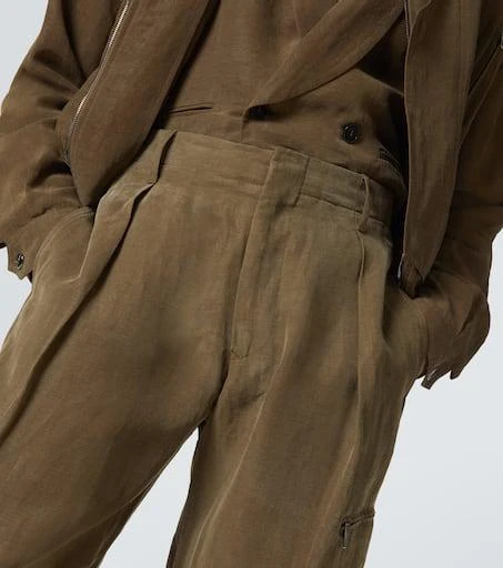 Giorgio Armani Linen-blend tapered pants 5