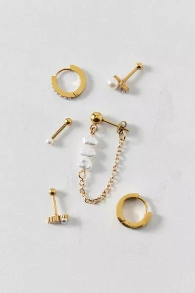 Urban Outfitters Pearl Waterproof Earring Stack Set 1
