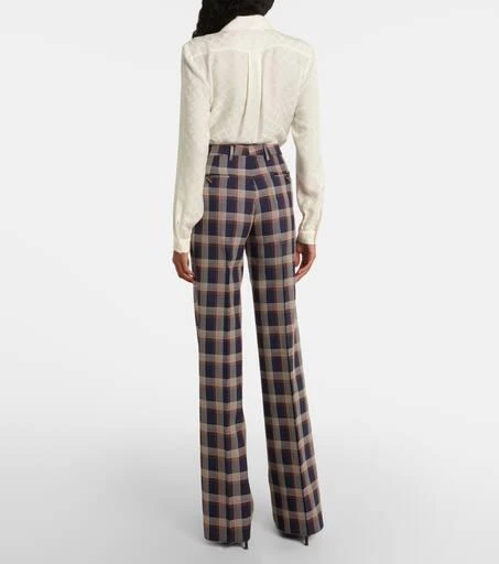 ETRO Checked high-rise wool wide-leg pants 3