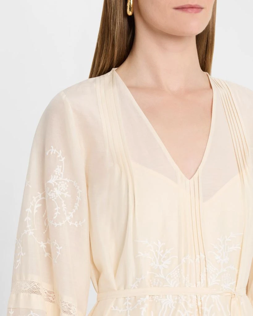 Kobi Halperin Sykora Embroidered Long-Sleeve Belted Dress 5