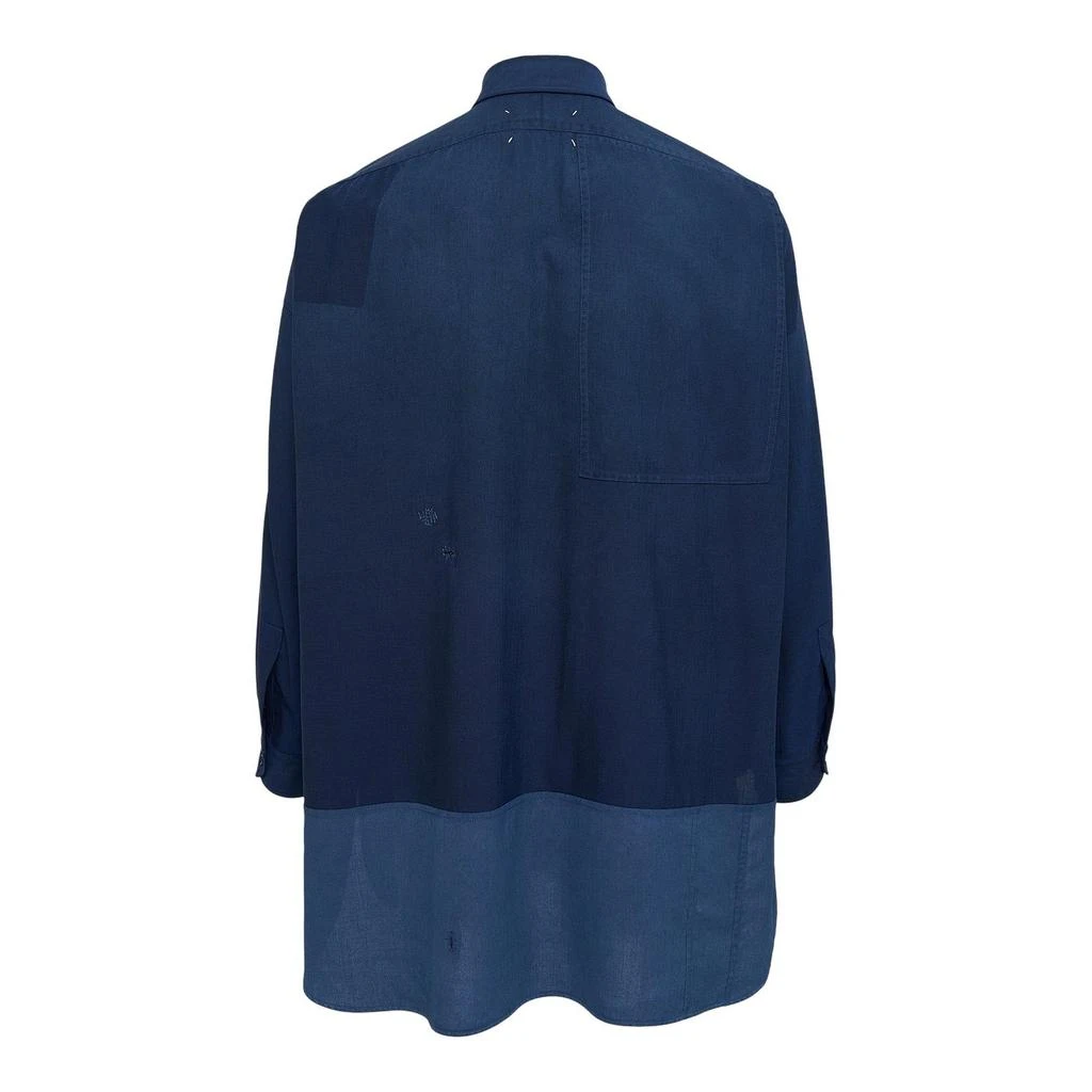 MAISON MARGIELA Maison Margiela Asymmetric Hem Long Sleeved Panelled Shirt 2
