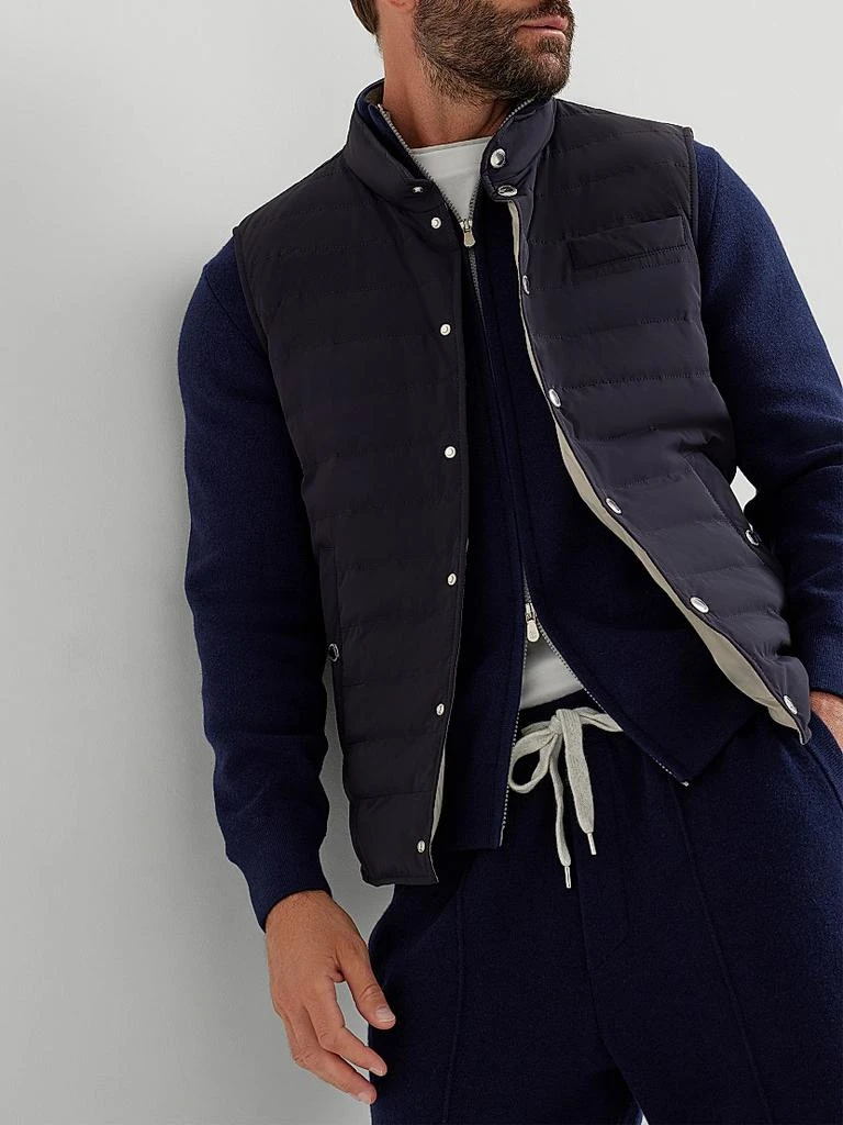 Brunello Cucinelli Bonded Taffeta Lightweight Down Vest 5