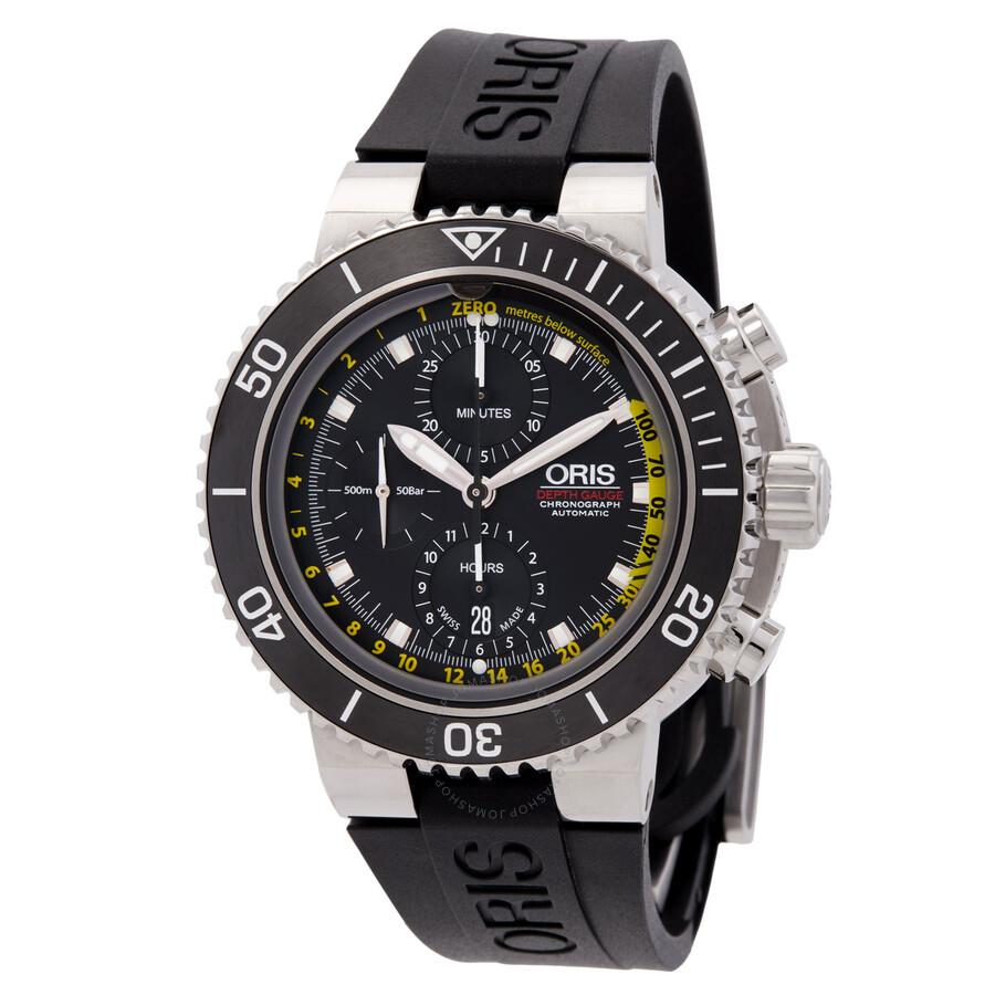Oris Aquis Depth Gauge Chronograph Automatic Black Dial Men's Watch 01 774 7708 4154