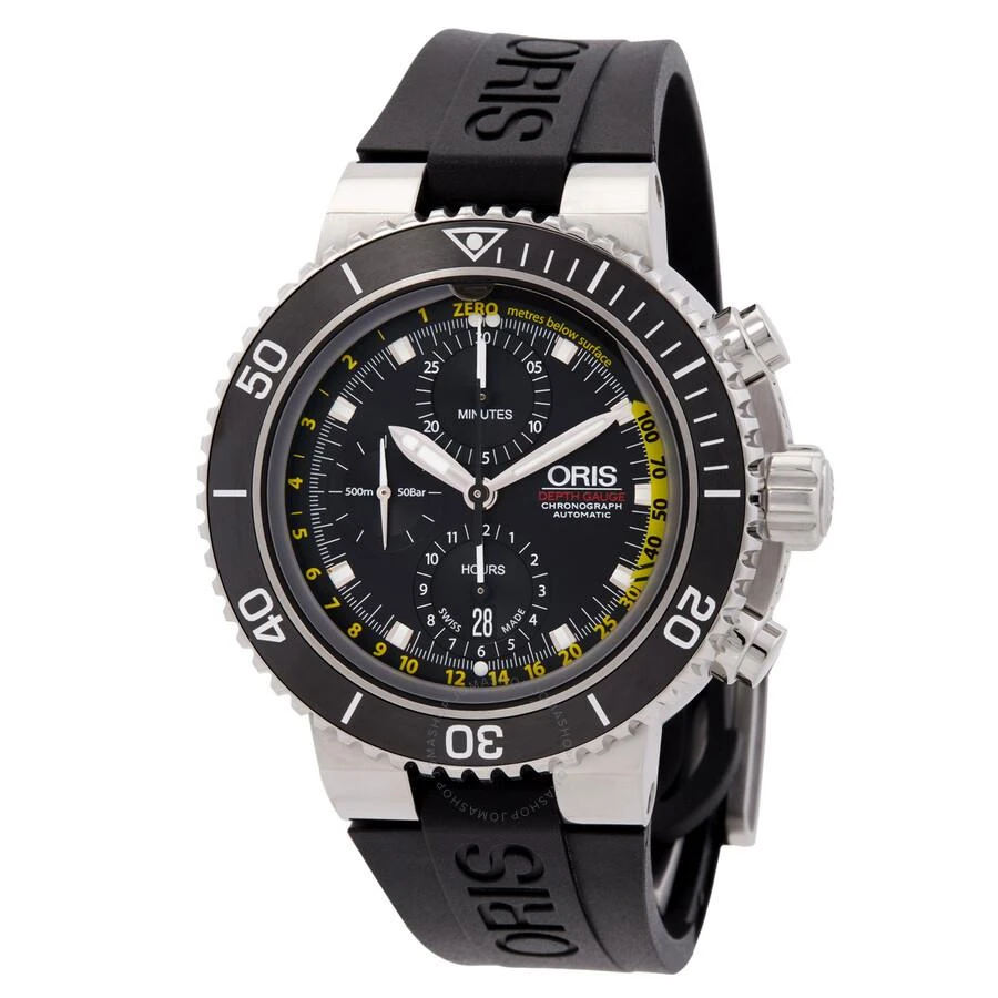Oris Aquis Depth Gauge Chronograph Automatic Black Dial Men's Watch 01 774 7708 4154 1