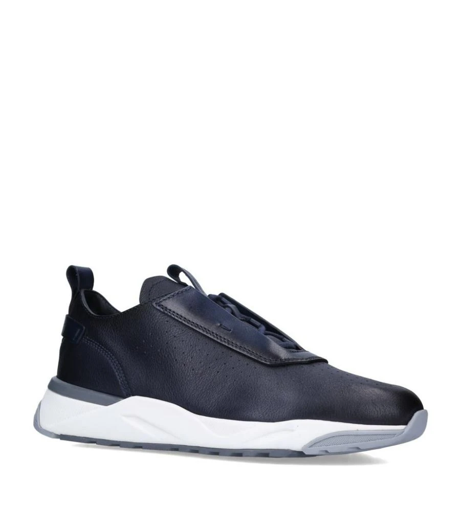 Santoni Leather Patina Runner Sneakers 1
