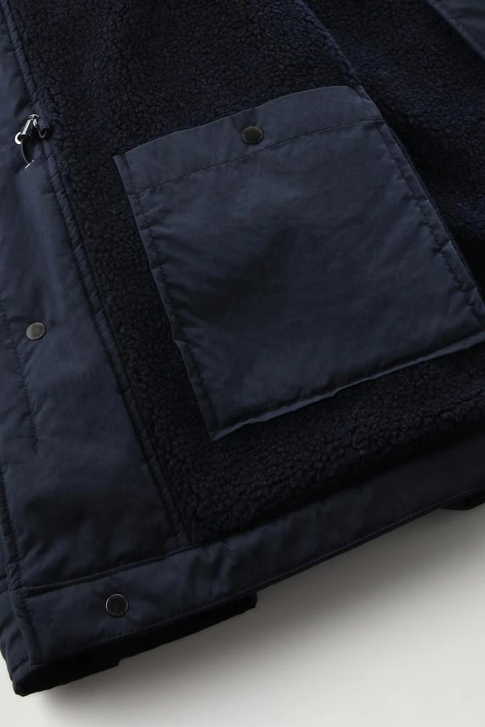 Woolrich Ripstop Field Jacket with Sherpa Wool Lining - Men - Blue 7