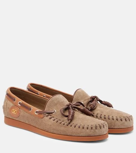 Valentino Palm Avenue VLogo suede boat shoes 1