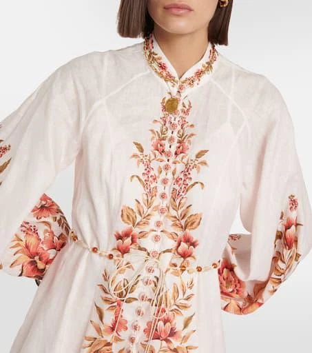 Zimmermann Vacay Billow belted floral linen maxi dress 4