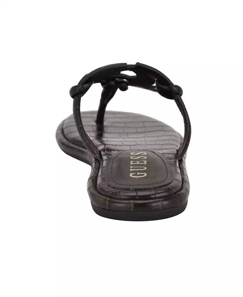 GUESS Women's Saime Embellished G Cutout Flat Thong Sandals 3