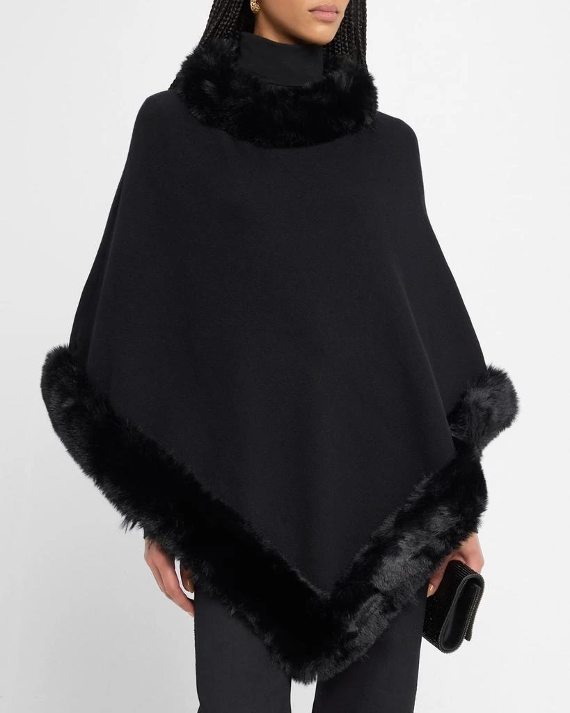 Adrienne Landau The Penny Poncho W/ Faux Fur Trim 4