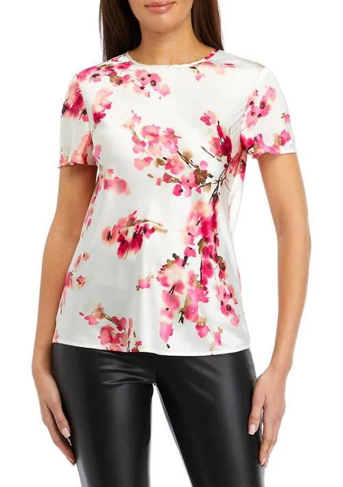 THE LIMITED Limited Petite Floral Print Short Sleeve T Shirt 1