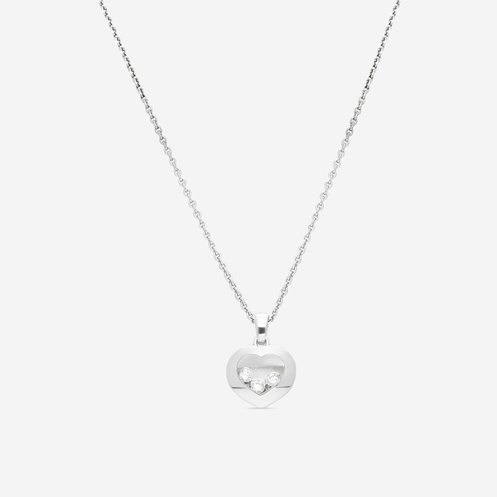 Chopard Chopard Happy Diamonds 18K White Gold Heart Diamond Pendant Necklace 799203-1001