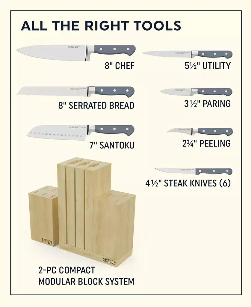 Chicago Cutlery Halsted 14-Pc. Modular Block Knife Set 2