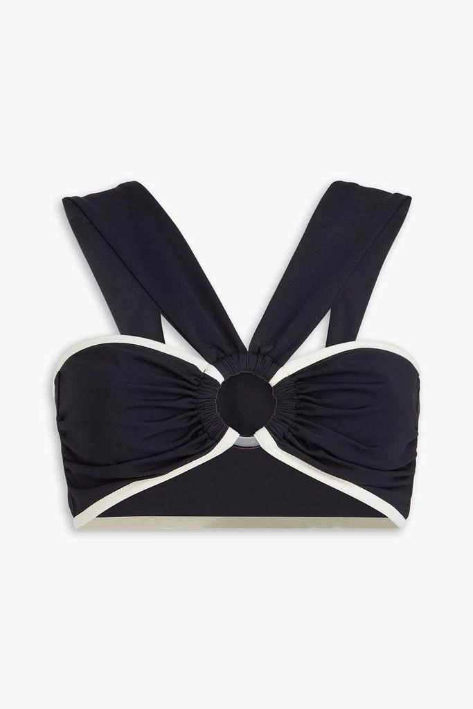EVARAE Sia cutout embellished stretch-ECONYL® halterneck bikini top 1