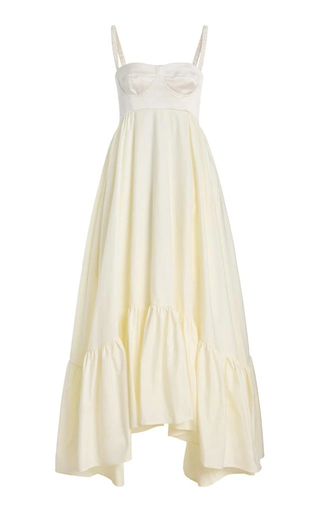 Anna October Anna October - Snowdrop Asymmetric Cotton-Blend Maxi Dress - White - XS - Moda Operandi 1