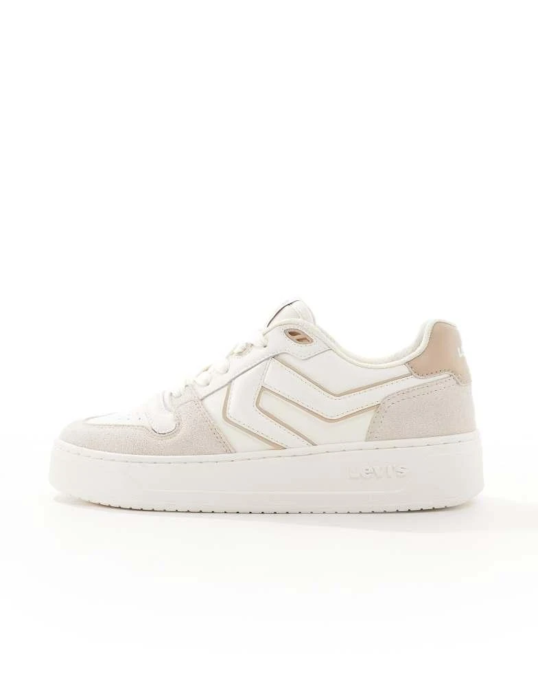 Levi's Levi's Glide L chunky trainers with patch logo in beige 2