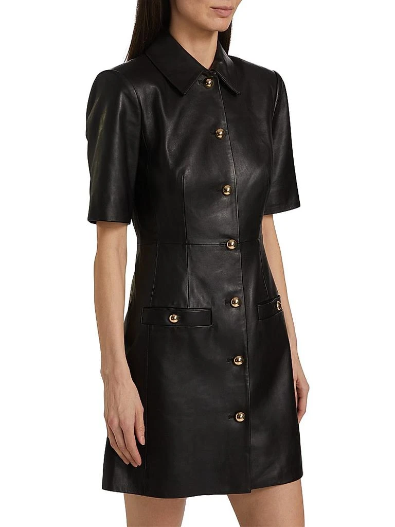 VERONICA BEARD Paige Leather Minidress 4