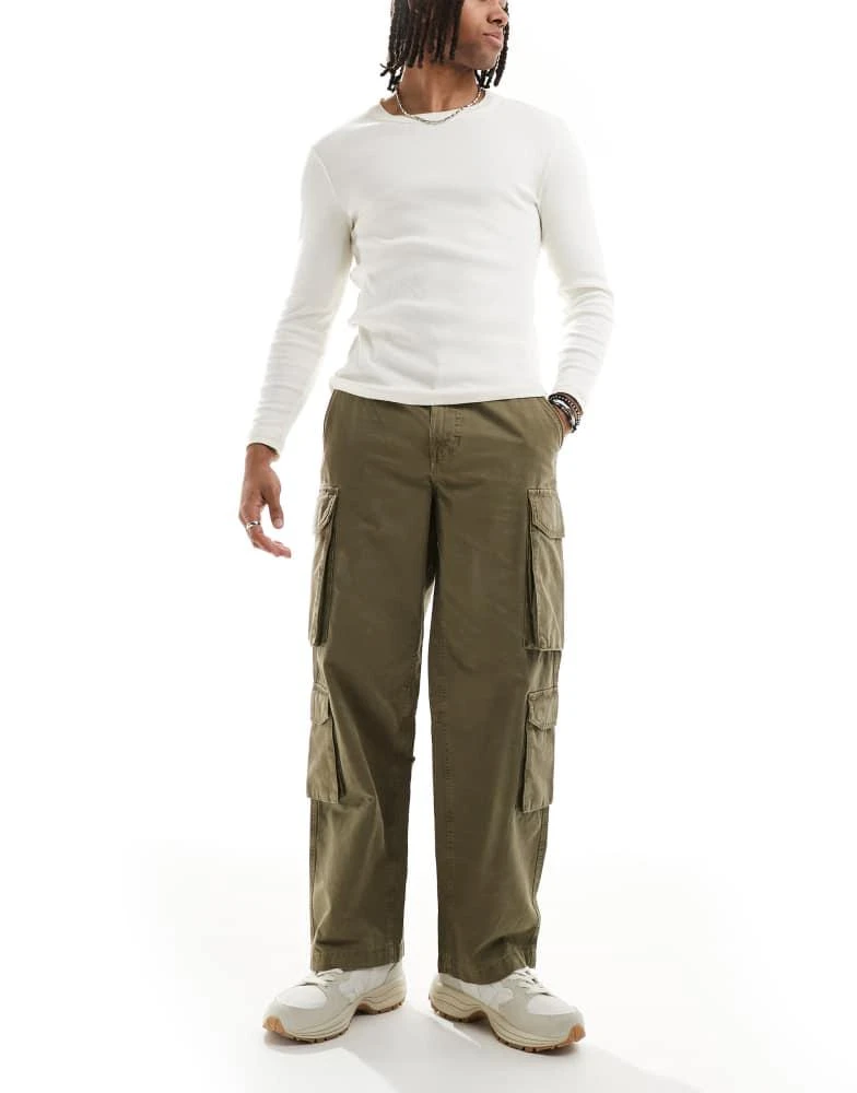 River Island River Island loose leg cargo trousers dark khaki