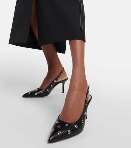 Gianvito Rossi Lydia studded leather slingback pumps 4