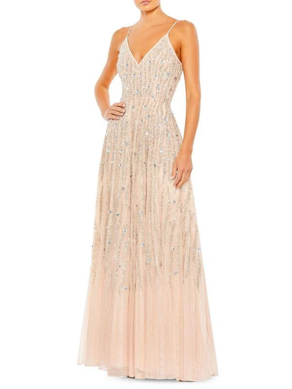 Mac Duggal Embellished V Neck Gown 1