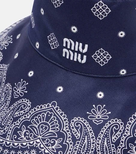 Miu Miu Bandana cotton bucket hat - Hats - Free Shipping  display picture 2
