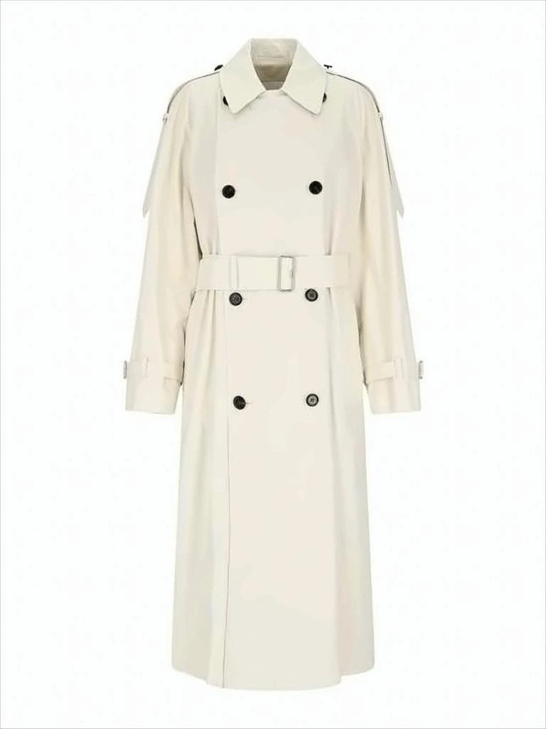 Burberry Double-Breasted Cotton Trench Coat with Belted Waist