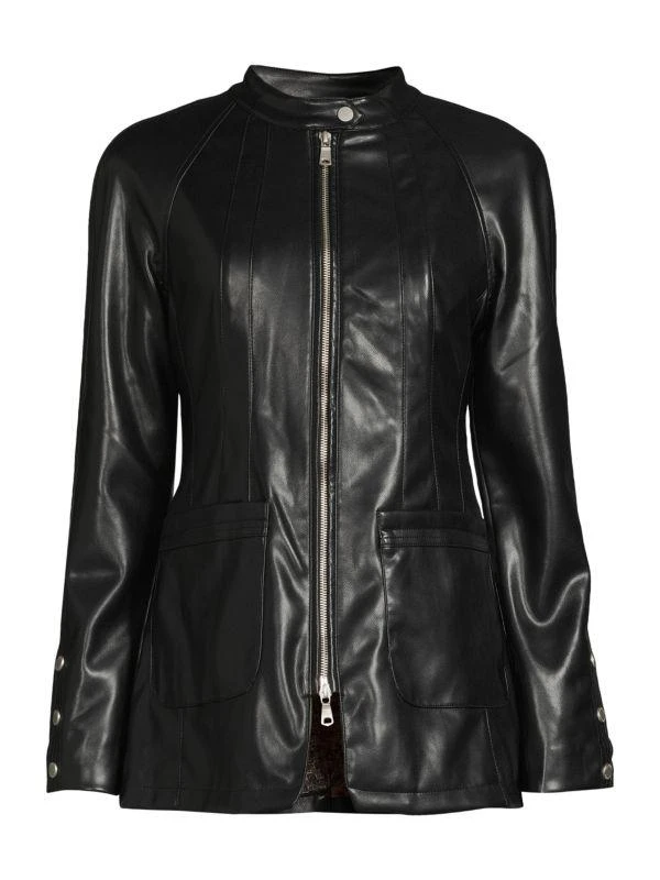 Avec Les Filles Faux Leather Moto Jacket 6