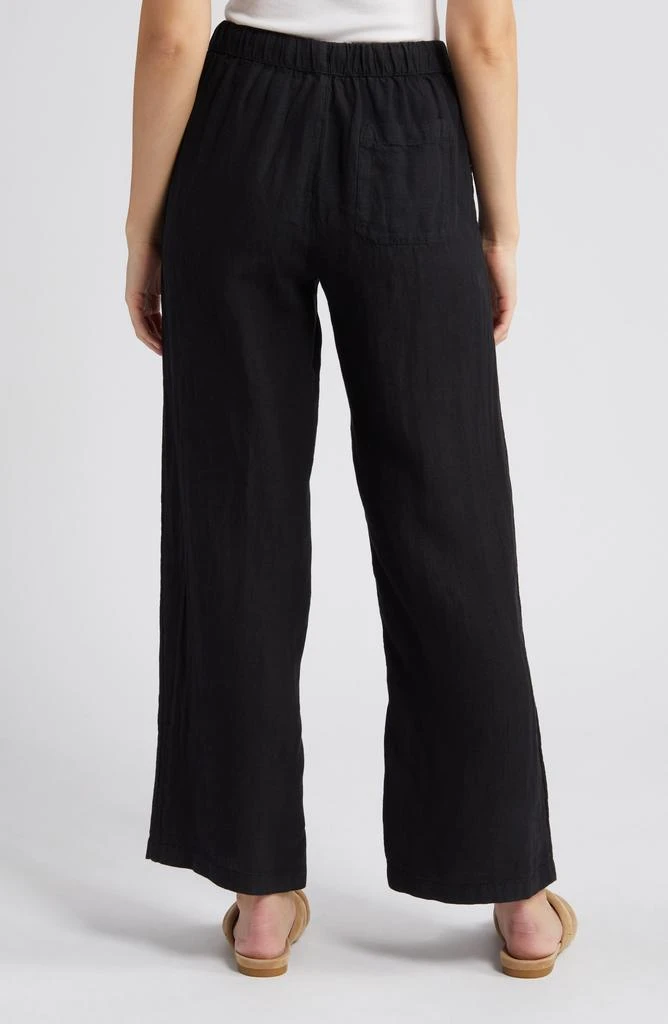 Caslon Drawstring Straight Leg Linen Pants 3