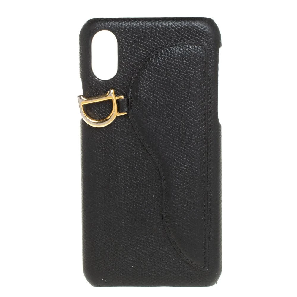 Dior  Black Leather Saddle Iphone X Case 1