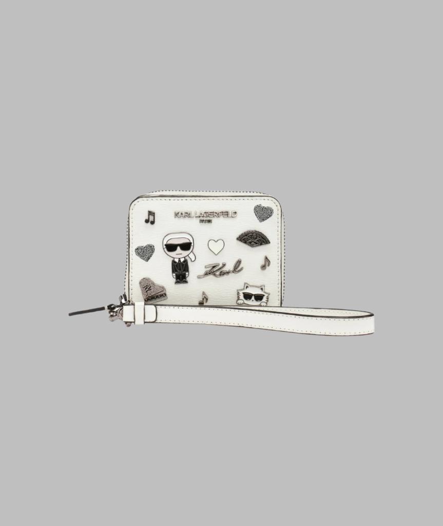 Karl Lagerfeld Paris SMALL ZIP WALLET WITH PINS