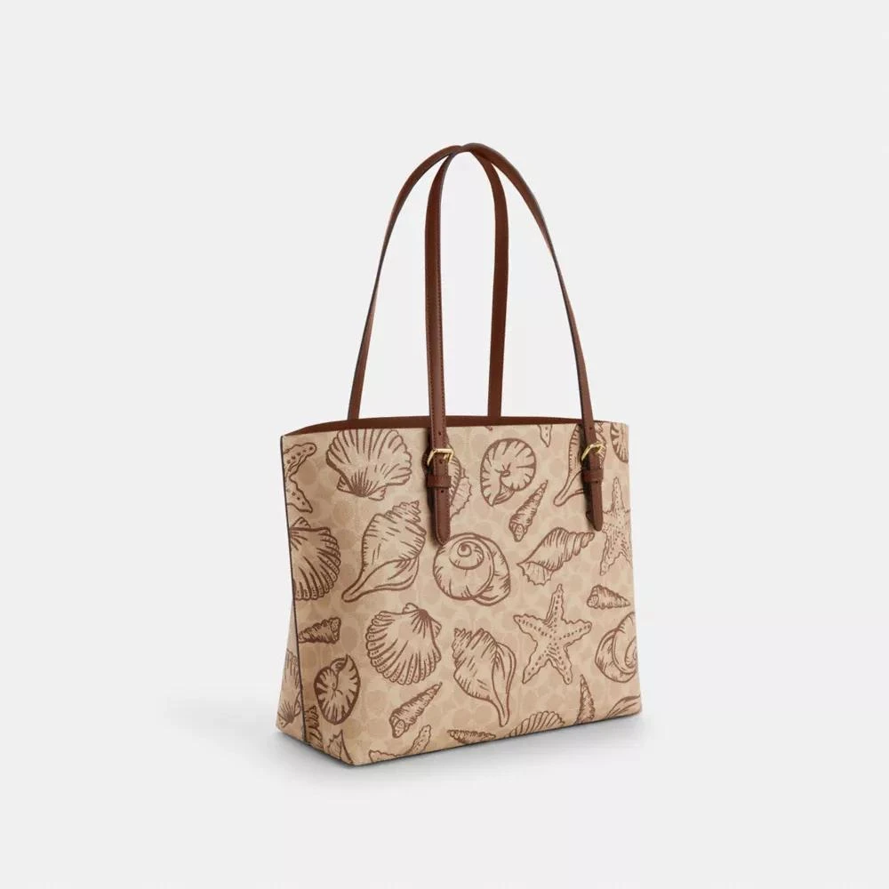 Coach Mollie Tote Bag In Signature Canvas With Shell Print 3