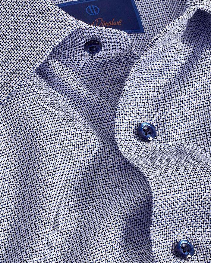 David Donahue Trim Fit Textured Dobby Dress Shirt